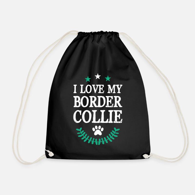 BORDER_COLLIE - Turnbeutel - Schwarz