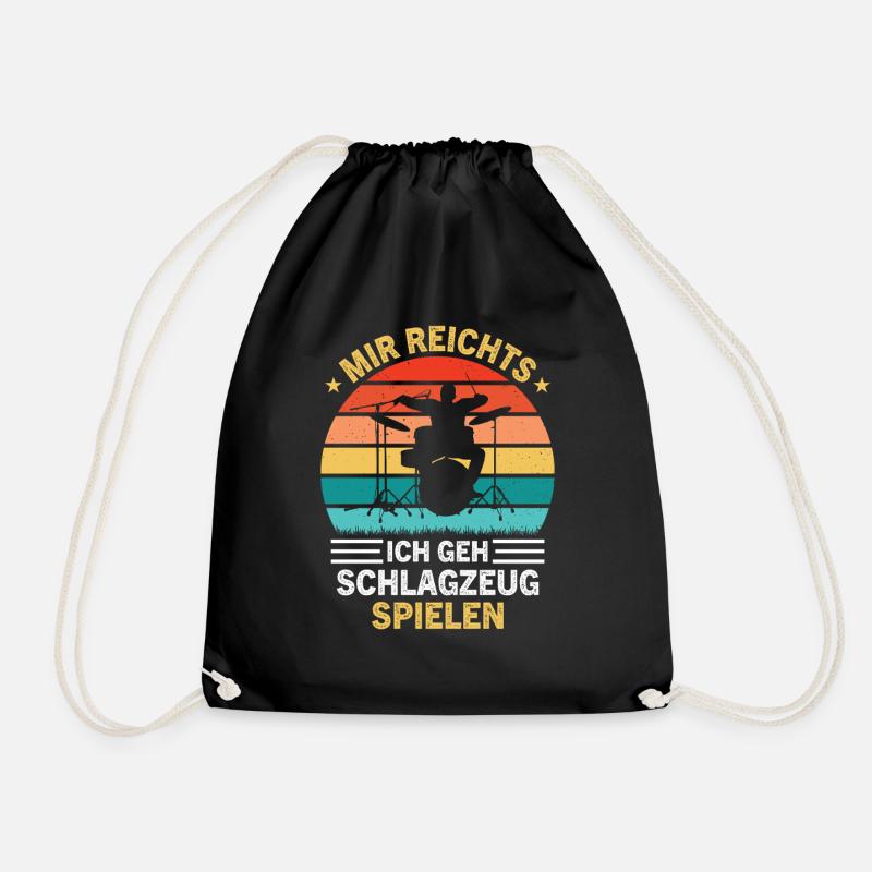 I've had enough, I'm going to play the drums - Drawstring Bag - black