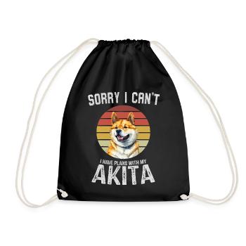Conception ludique de citation de chien Akita - Sac de sport léger - noir - Devant