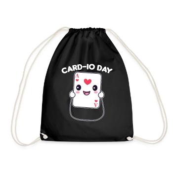 Card-io day Card game Word game with sports - Drawstring Bag - black - Front