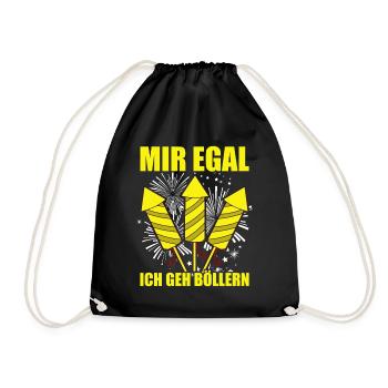Mir egal ich geh böllern Pyrotechniker Feuerwerk - Turnbeutel - Schwarz - Vorne