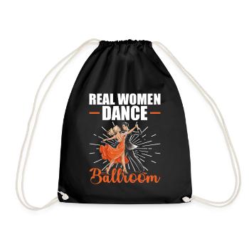 De vraies femmes dansant dans la salle de bal - Sac de sport léger - noir - Devant