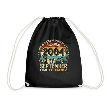 21st Birthday Vintage September Vintage 2004 - Drawstring Bag - black - Front