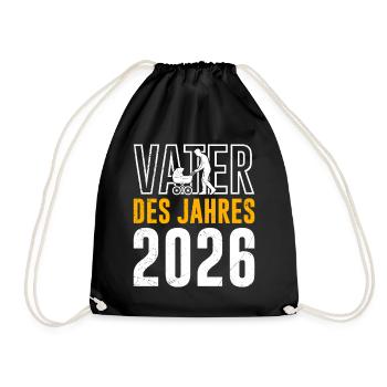 Vaterschaft VATER DES JAHRES 2026 LUSTIG - Turnbeutel - Schwarz - Vorne