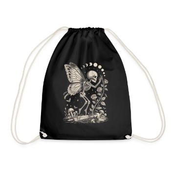 Fée squelette gothique avec phases de lune - Sac de sport léger - noir - Devant