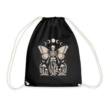Fée squelette gothique avec phases de lune - Sac de sport léger - noir - Devant