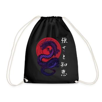 Japon Dragon japonais Vintage Anime - Sac de sport léger - noir - Devant