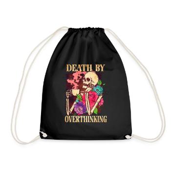 Mort par squelette drôle de réflexion excessive - Sac de sport léger - noir - Devant