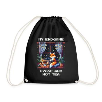 Endgame: Hygge and hot tea - Drawstring Bag - black - Front