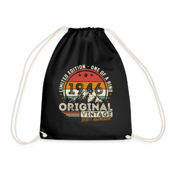 80 Jahre 1946 Vintage Retro Jubiläum - Turnbeutel - Schwarz - Vorne