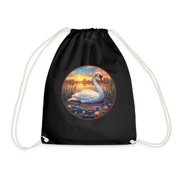 Swans Swan - Drawstring Bag - black - Front