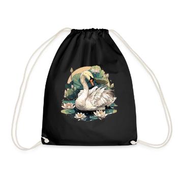 Swans Swan - Drawstring Bag - black - Front
