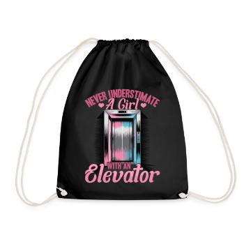 Elevator toddler & kids - Drawstring Bag - black - Front