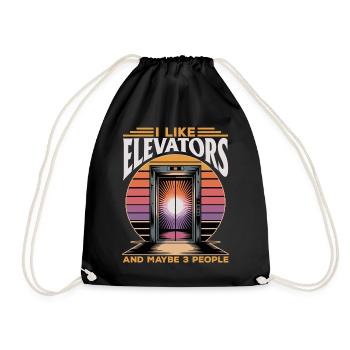 Elevator toddler & kids - Drawstring Bag - black - Front