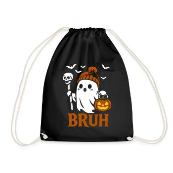 Ghost Broth, Halloween Party Costume - Pumpkin - Drawstring Bag - black - Front