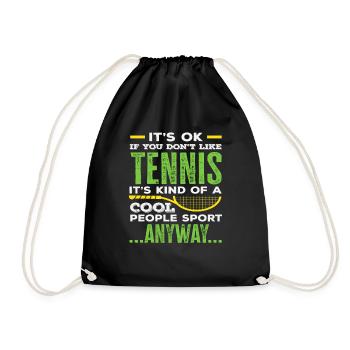 Tennis players: Tennis for cool people - Drawstring Bag - black - Front