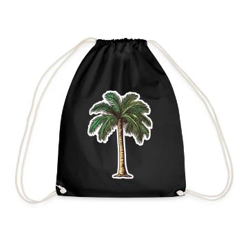 Palm tree - Drawstring Bag - black - Front