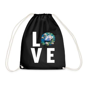 Swans Swan - Drawstring Bag - black - Front