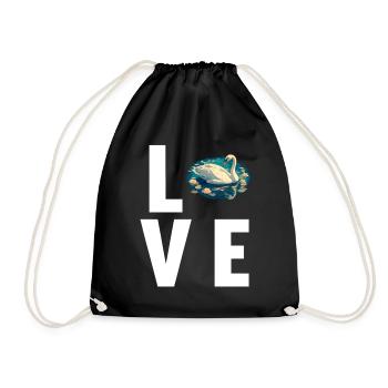 Swans Swan - Drawstring Bag - black - Front