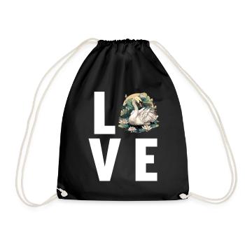Swans Swan - Drawstring Bag - black - Front