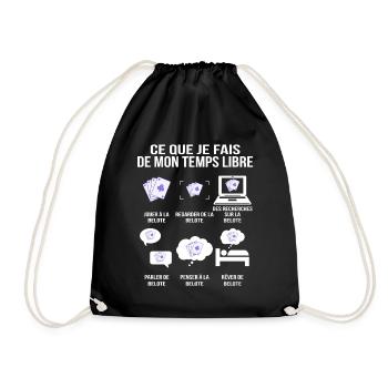 What I do in my free time Belote player - Drawstring Bag - black - Front