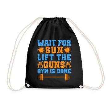 Fitness Motivation Bodybuilder Lift The Guns Gym - Drawstring Bag - black - Front