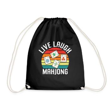 Dicton Retro Mah Jongg - Live Laugh Mahjong - Sac de sport léger - noir - Devant