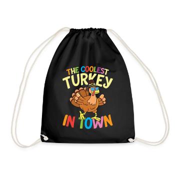 The coolest turkey in town - Turnbeutel - Schwarz - Vorne