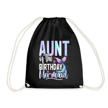 Sirène tante de la sirène d'anniversaire - Sac de sport léger - noir - Devant