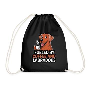 Alimenté par le café et les labradors - Sac de sport léger - noir - Devant
