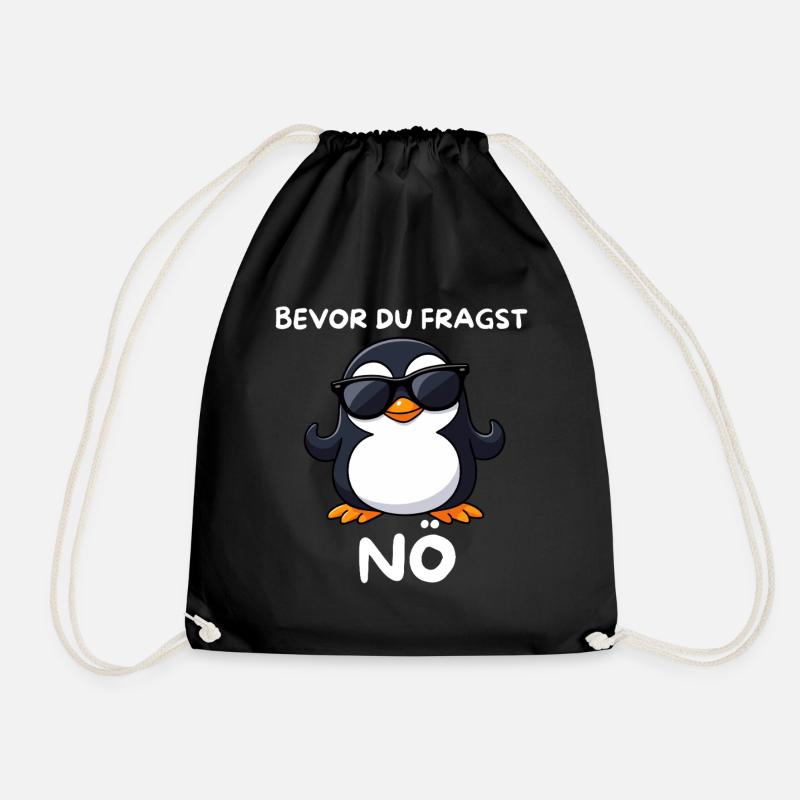 Pinguin mit Sonnenbrille NÖ - Turnbeutel - Schwarz