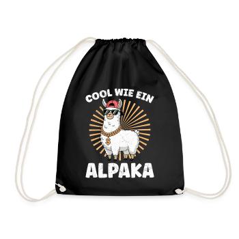 Éventail d’alpaga COOL COMME UN LAMA D’ALPAGA Drôle - Sac de sport léger - noir - Devant