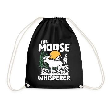 Moose Nature Silhouette Design - Drawstring Bag - black - Front