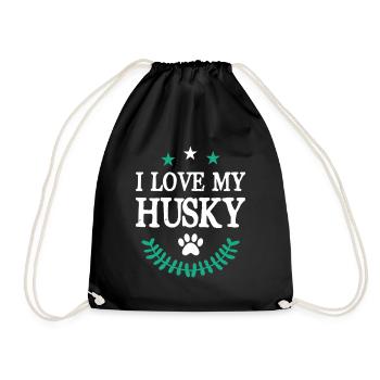 I Love my Husky - Turnbeutel - Schwarz - Vorne