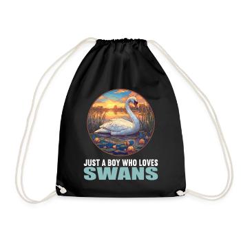 Swans Swan - Drawstring Bag - black - Front
