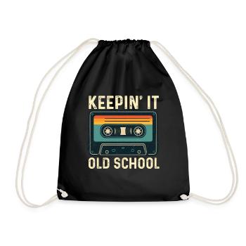 Keepin' It Old School Hip Hop Culture Retro  - Drawstring Bag - black - Front
