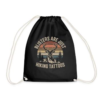 Funny saying retro mountains hiking gift - Drawstring Bag - black - Front