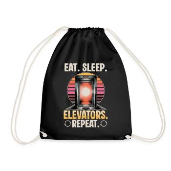Elevator toddler & kids - Drawstring Bag - black - Front
