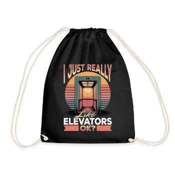Elevator toddler & kids - Drawstring Bag - black - Front