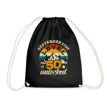 Septembre 2025, niveau 50 débloqué, 50e anniversaire - Sac de sport léger - noir - Devant