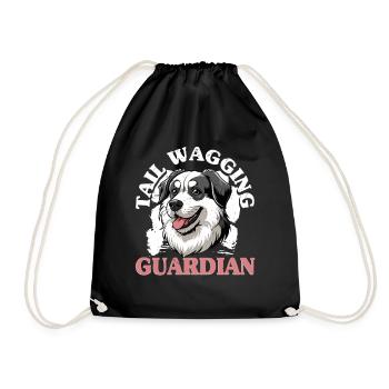 Alabai Dog Tail Wagging Guardian - Drawstring Bag - black - Front