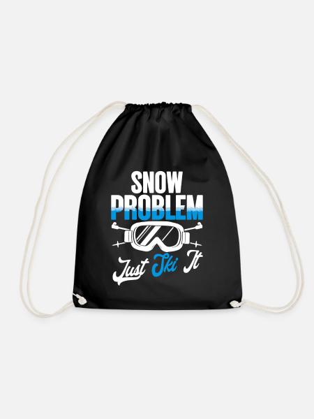 Ski Skifahrer Wintersport Snow problem - Turnbeutel - Schwarz