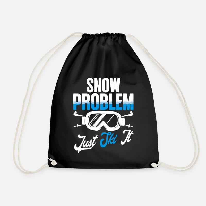 Ski Skifahrer Wintersport Snow problem - Turnbeutel - Schwarz
