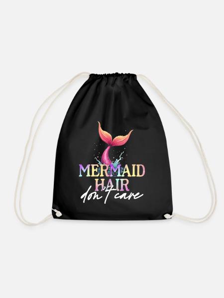 Meerjungfrau Mermaid Hair Don't Care - Turnbeutel - Schwarz