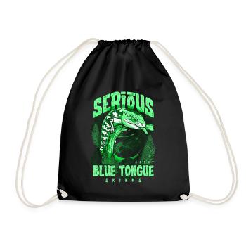 Serious About Blue Tongue Skinks Reptile Keeper - Drawstring Bag - black - Front