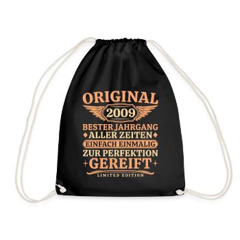 Carte originale du 16e anniversaire, millésime 2009 - Sac de sport léger - noir - Devant