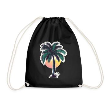 Palm tree - Drawstring Bag - black - Front