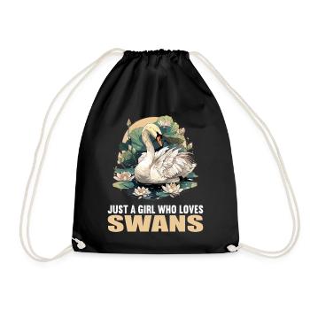 Swans Swan - Drawstring Bag - black - Front