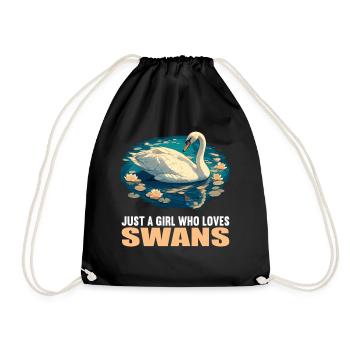 Swans Swan - Drawstring Bag - black - Front