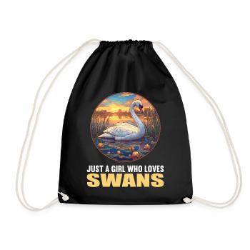 Swans Swan - Drawstring Bag - black - Front